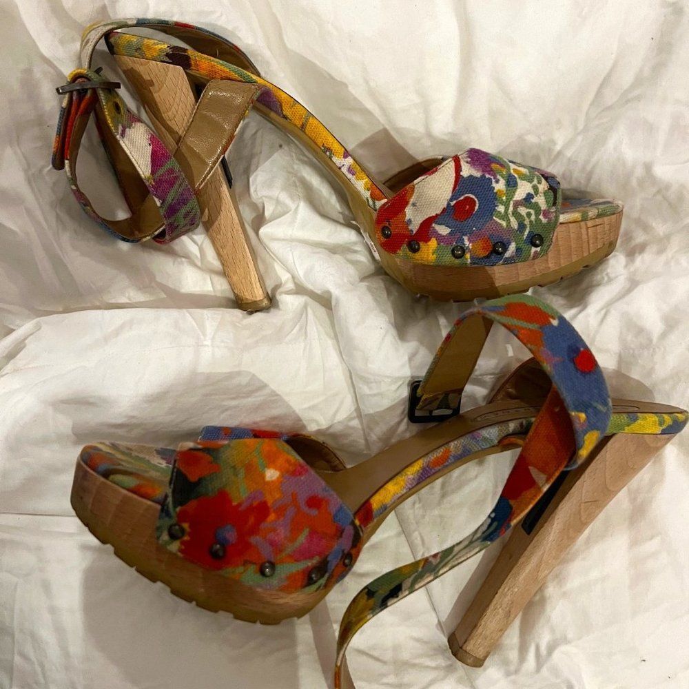 Stella McCartney Canvas Flower Heels